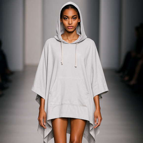 Jenni Kayne Sweaters - Jenni Kayne Light Gray Hoodie Poncho cape sweatshirt women's OS Kangaroo pocket